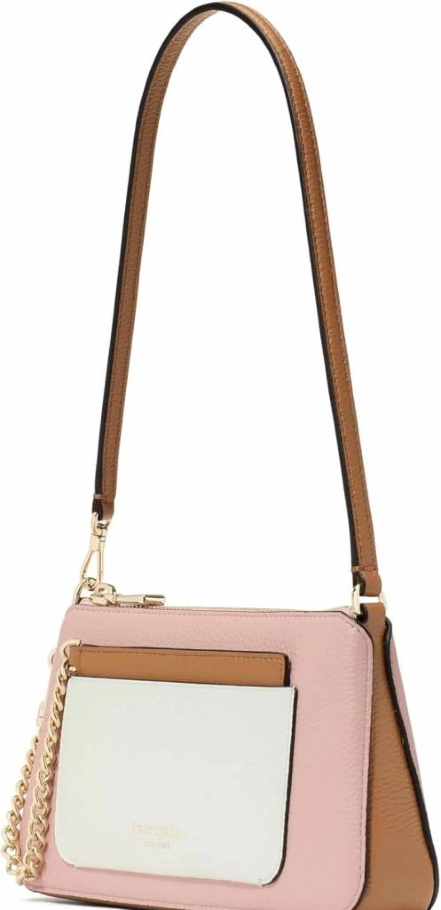 Kate Spade New York Ava Leather Crossbody Bag, Rose Smoke Multi Colorblocked 2-in-1 Pochette