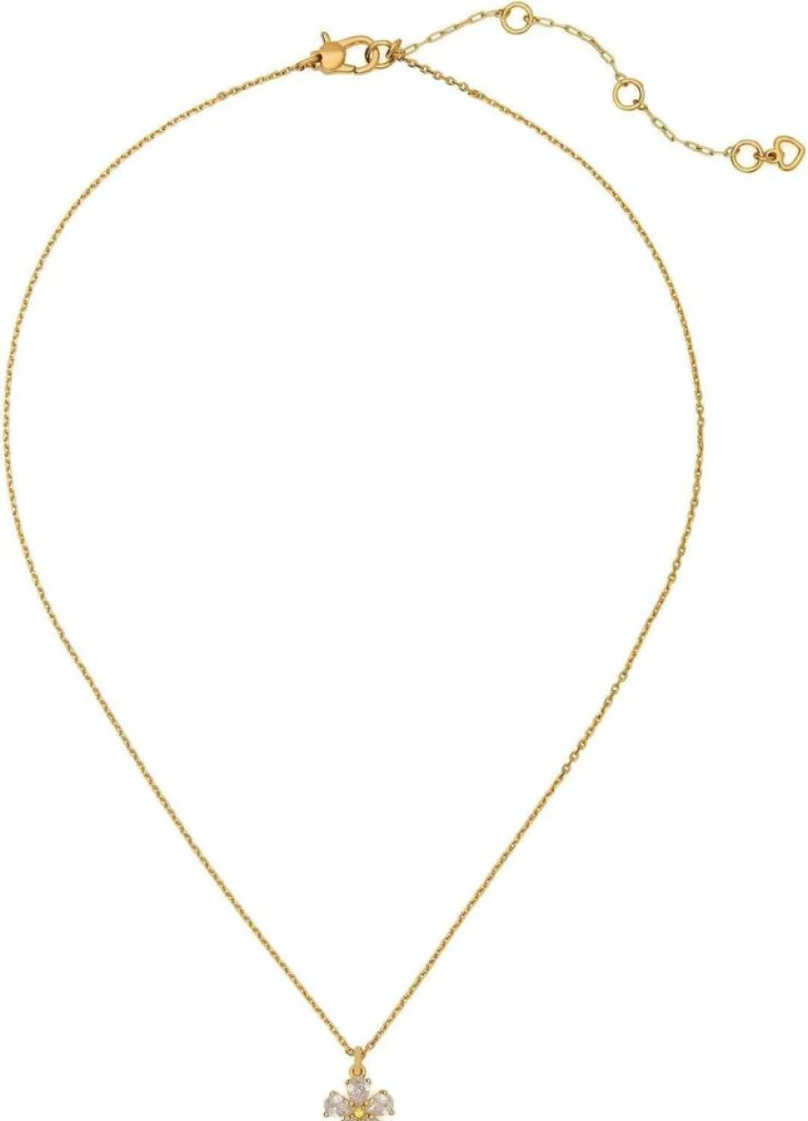 Kate Spade New York Bursting Blooms Floral Pendant Necklace - Elegant Gold-Tone Charm