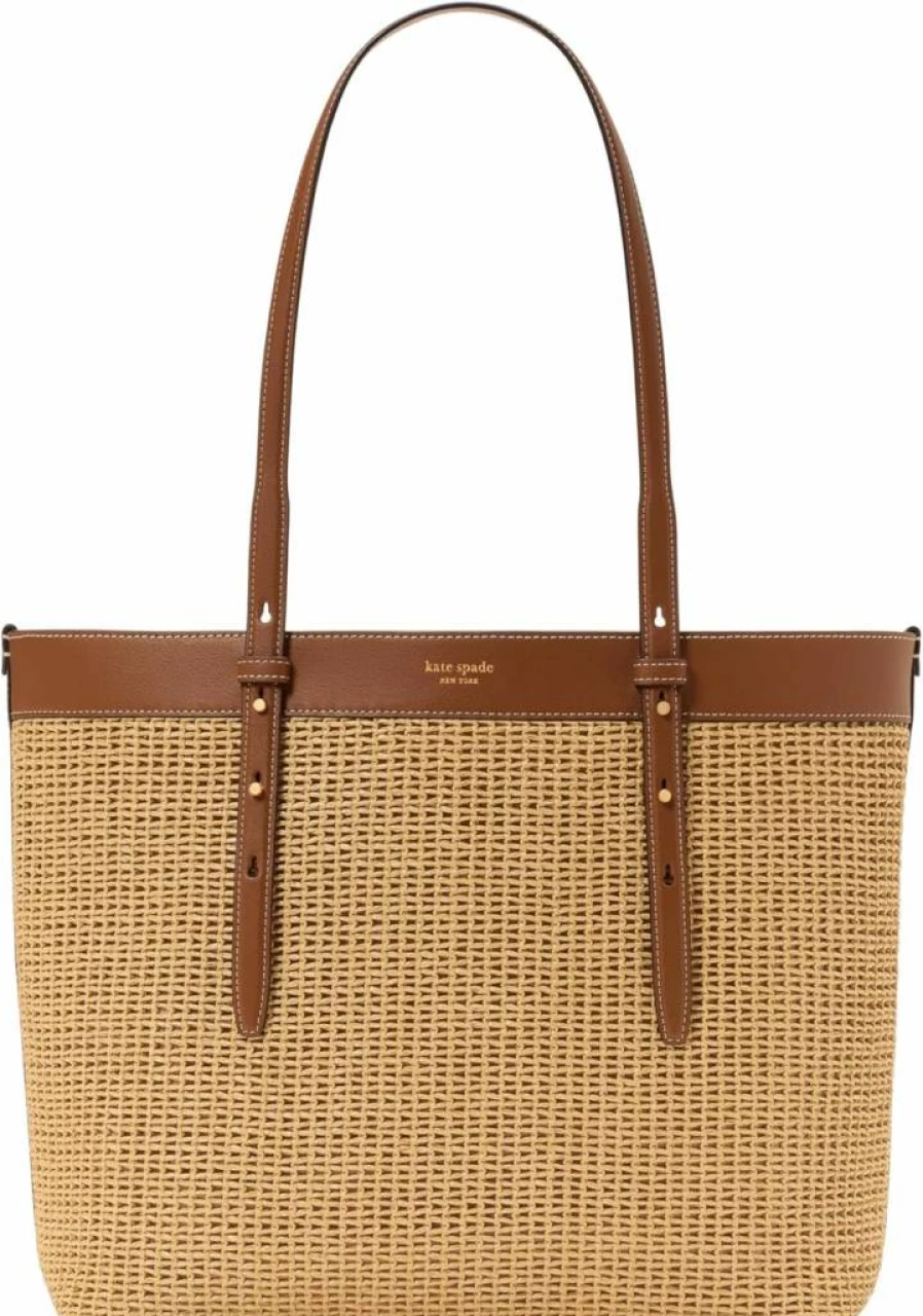 Kate Spade New York Cavern Clay Multi Straw Do It All Large Tote Bag