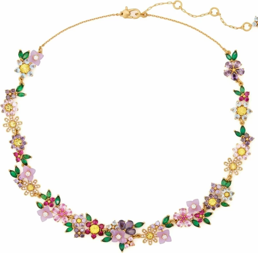 Kate Spade New York Floral Bloom Pendant Necklace - Elegant Gold-Tone Flower Jewelry