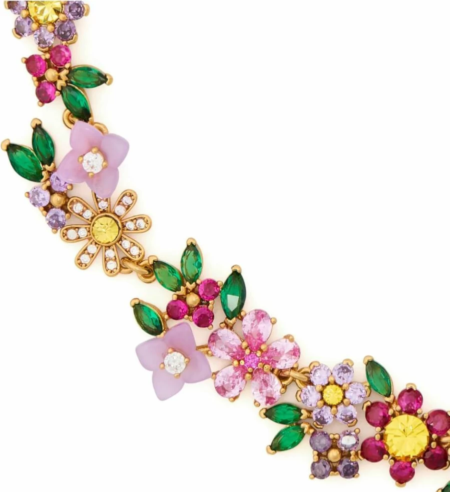 Kate Spade New York Floral Bloom Pendant Necklace - Elegant Gold-Tone Flower Jewelry