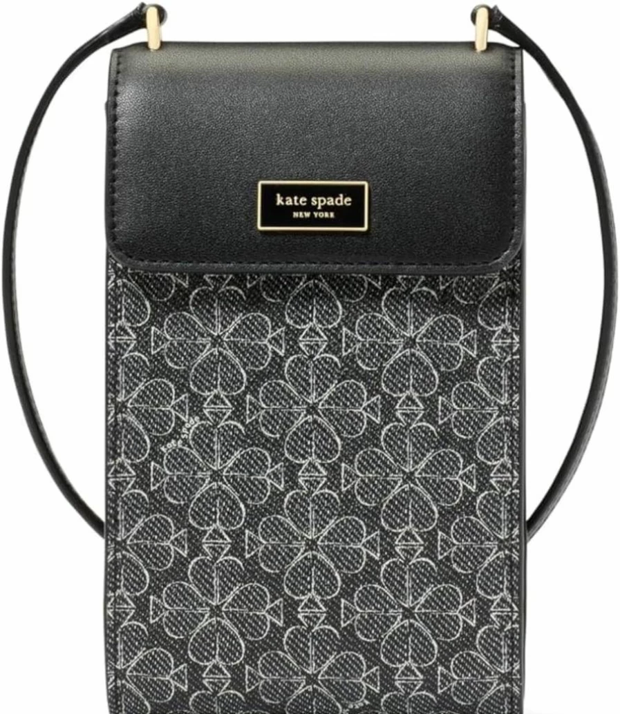 Kate Spade New York Serena Crossbody Bag - Black Multi Floral Coated Canvas Phone Purse for Women