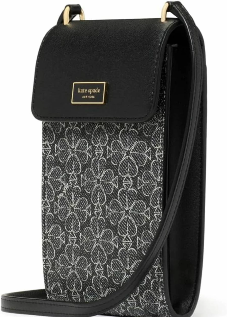 Kate Spade New York Serena Crossbody Bag - Black Multi Floral Coated Canvas Phone Purse for Women