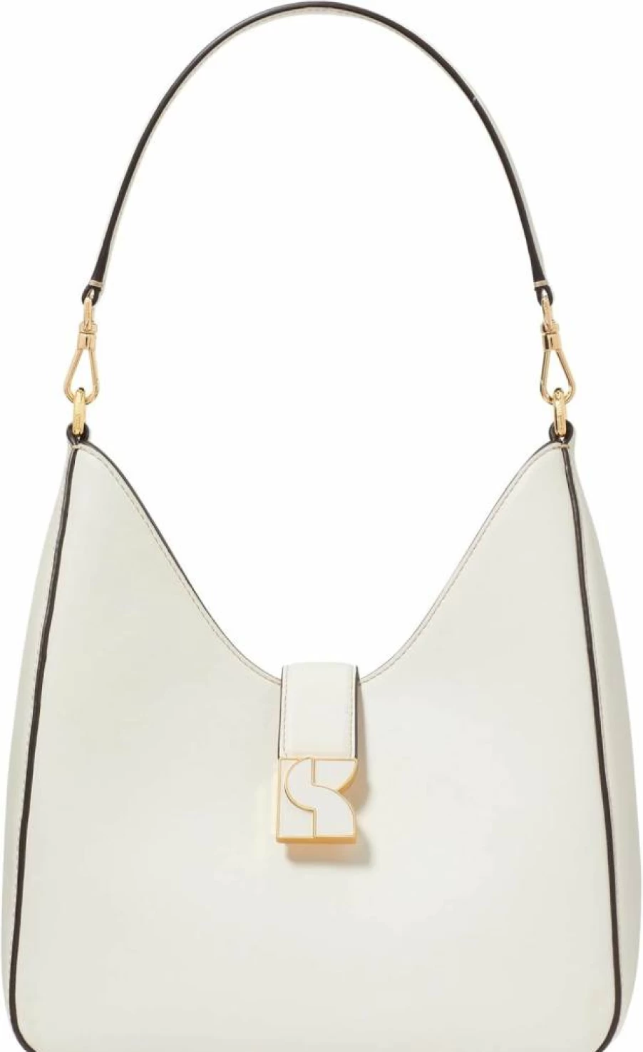 Kate Spade New York Dakota Leather Hobo Handbag in Cream | Smooth Leather Crossbody Bag for Women