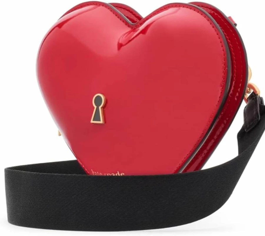 Kate Spade New York Key To My Heart 3D Patent Leather Crossbody Bag in Cherry Rouge