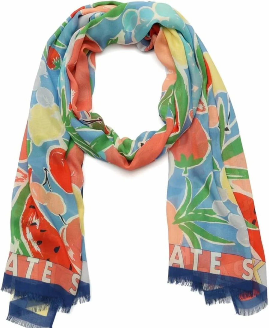 Kate Spade New York Women's Lightweight Viscose Scarf – Stylish Summer Fruit Print Fashion Accessory