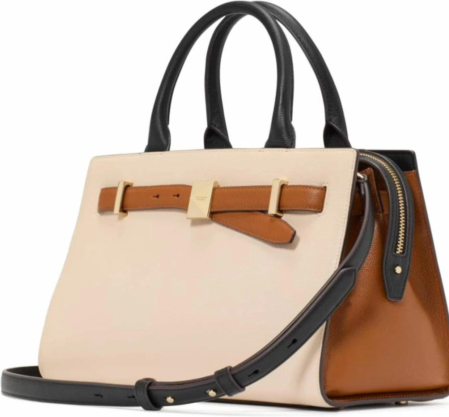 Kate Spade New York Medium Leather Satchel - Stylish Deco Pebbled Crossbody Bag for Women