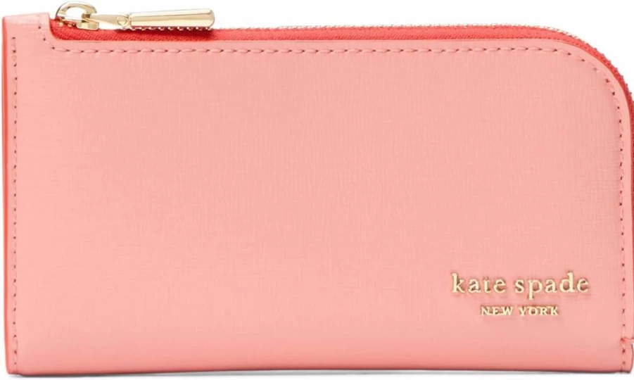 Kate Spade New York Devin Saffiano Leather Slim Bifold Wallet in Setting Sun - Small Pop Edge-Paint Design