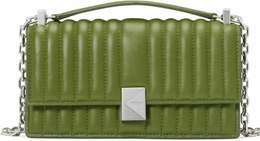 Kate Spade New York Jungle Vine Quilted Leather Mini Crossbody Bag with Chain Strap