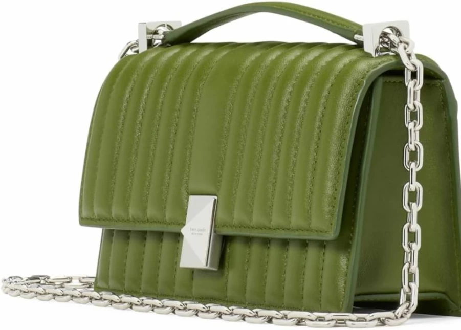 Kate Spade New York Jungle Vine Quilted Leather Mini Crossbody Bag with Chain Strap