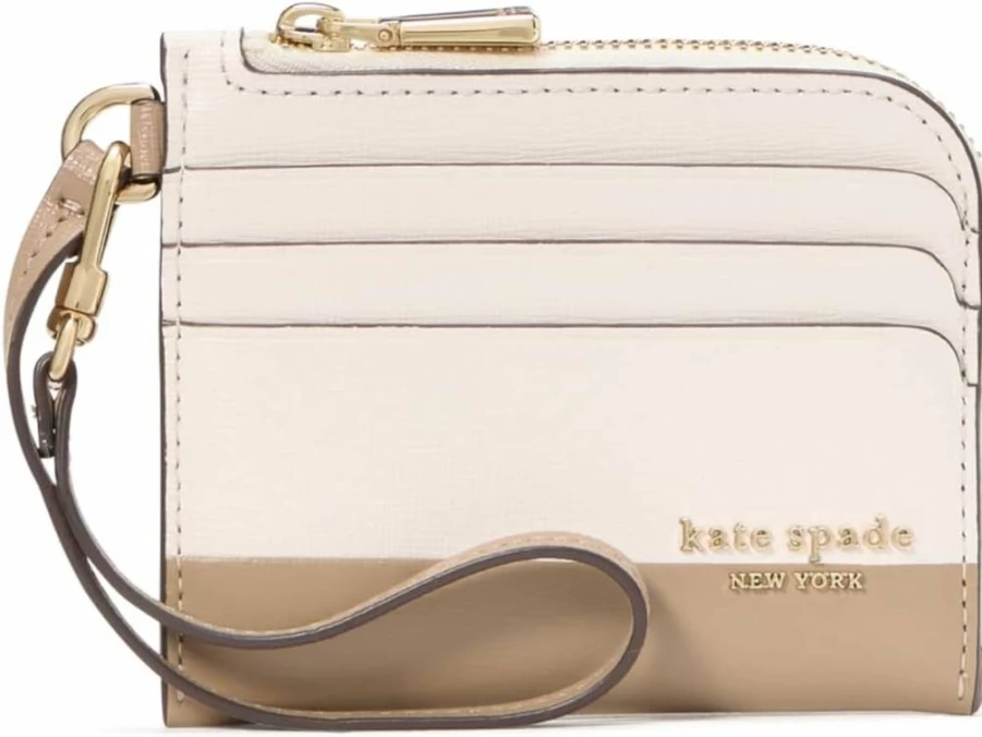 Kate Spade New York Devin Leather Wristlet Card Holder with Coin Pocket