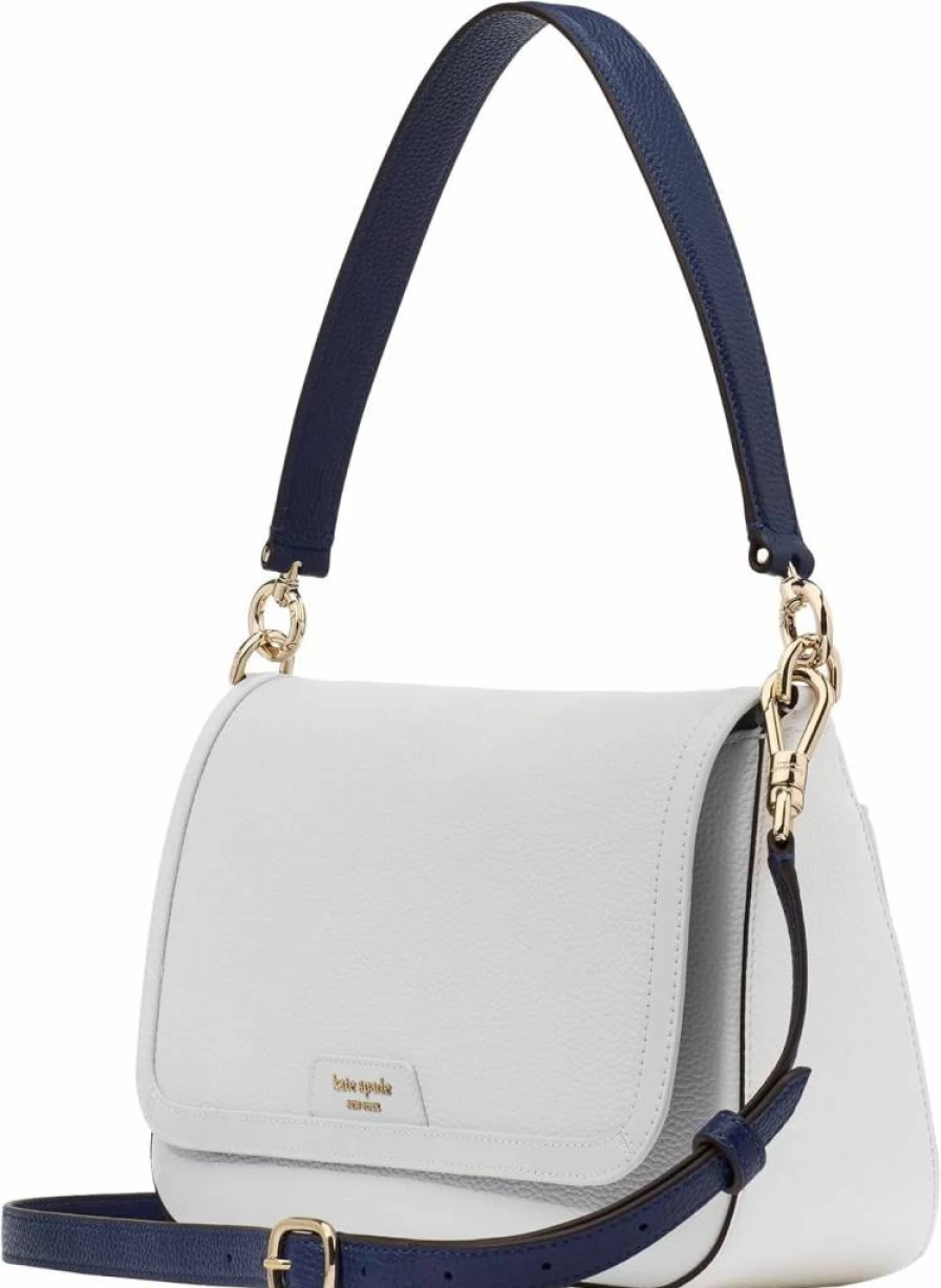 Kate Spade New York Hudson Pebbled Leather Crossbody Bag with Flap Closure for Women