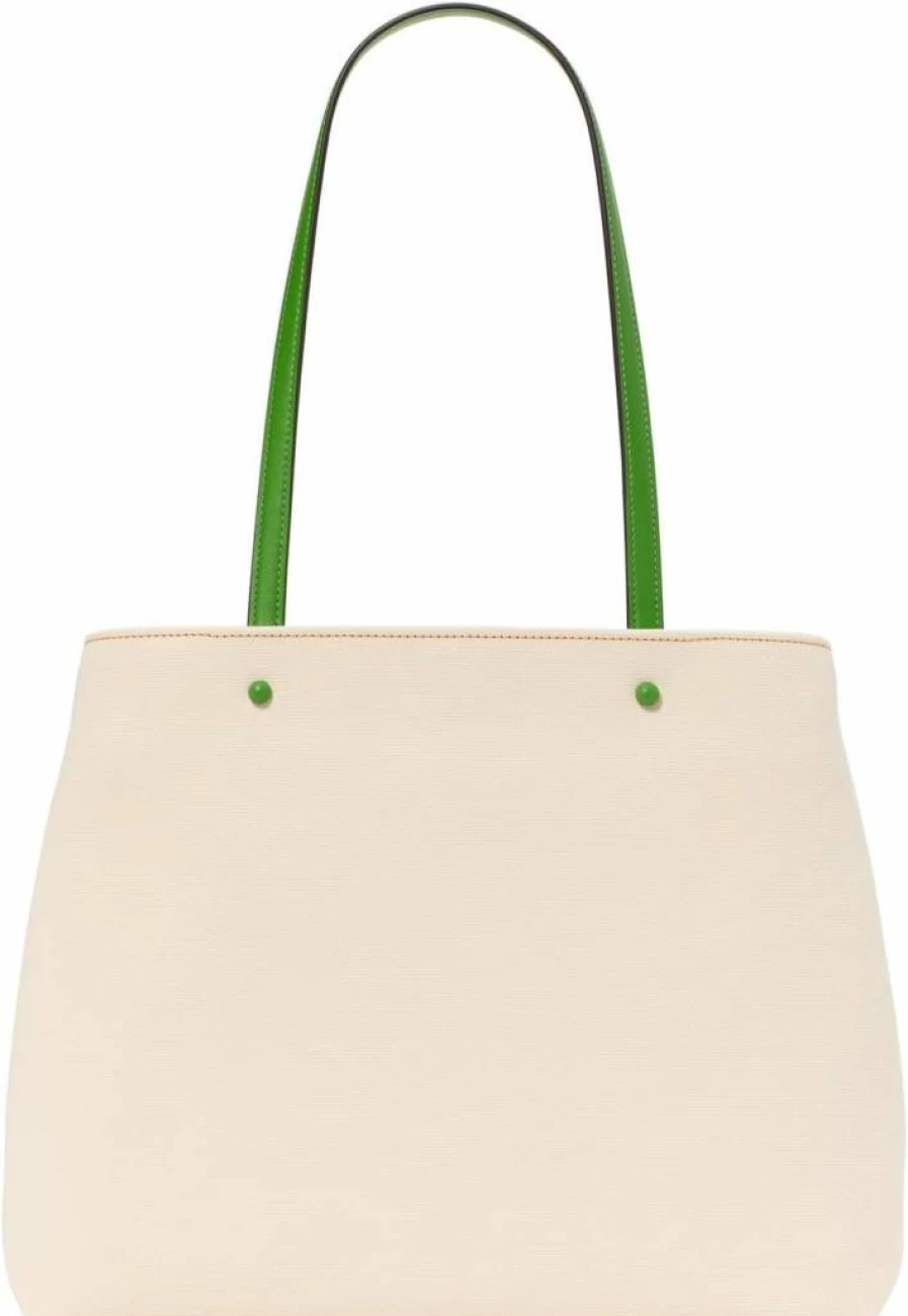 Kate Spade New York Large Printed Canvas Tote Bag - KS Green Multi Squeeze Design
