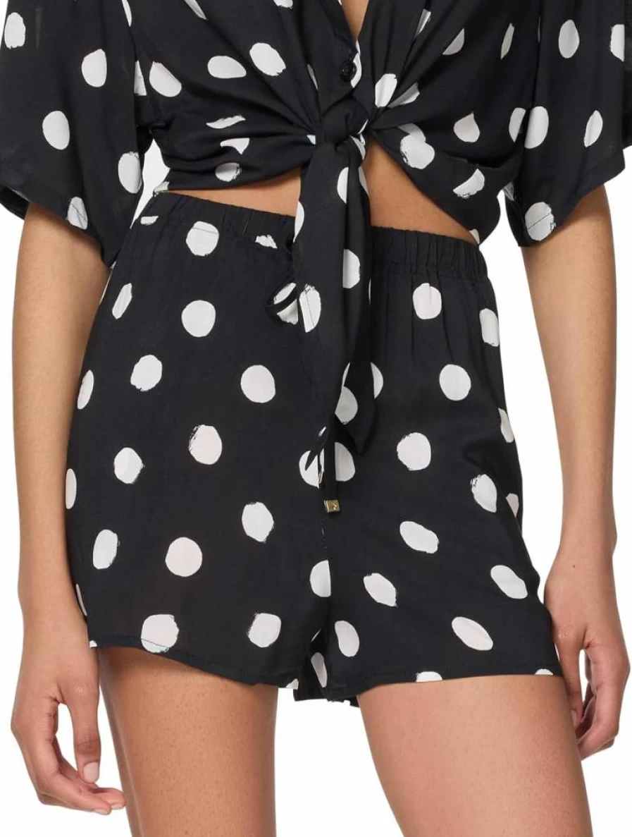 Kate Spade New York Women's Paint Dot Printed Cover-Up Shorts Beachwear Swimwear