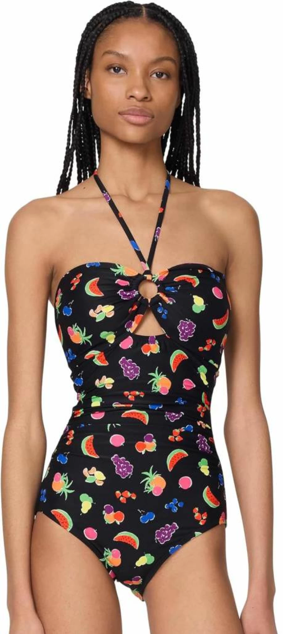 Kate Spade New York Women's Floral Bandeau One-Piece Swimsuit Summer Beachwear