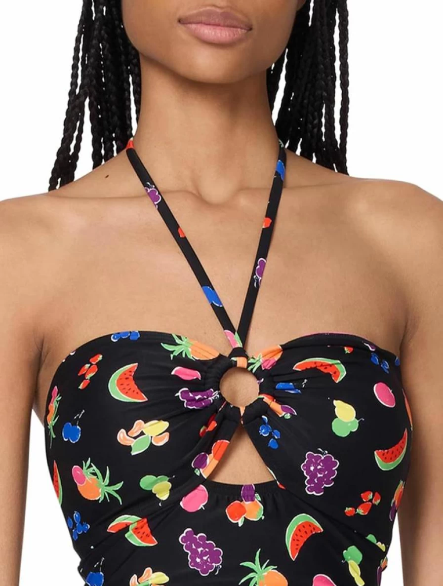 Kate Spade New York Women's Floral Bandeau One-Piece Swimsuit Summer Beachwear