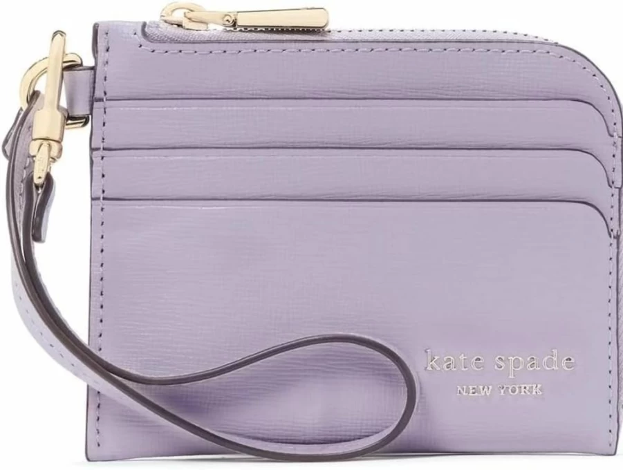 Kate Spade New York Devin Leather Card Holder Wristlet – Saffiano Leather Coin Purse for Women
