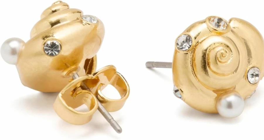 Kate Spade New York Beachside Stud Earrings: Stylish Gold-Tone Studs for Women