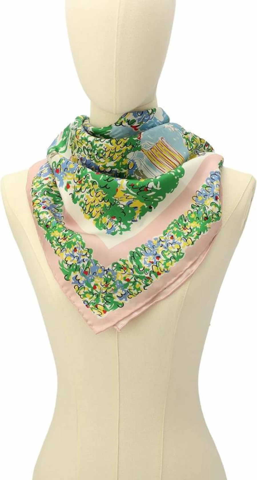 Kate Spade New York Springtime Gardens Silk Scarf for Women – Lightweight Fashion Accessory